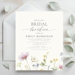 Budget Bridal Luncheon Wildflower Invitation Flyer
