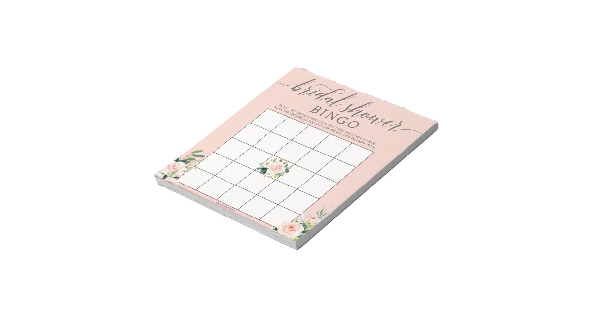 Budget Bridal Shower Bingo Game Notepad | Zazzle