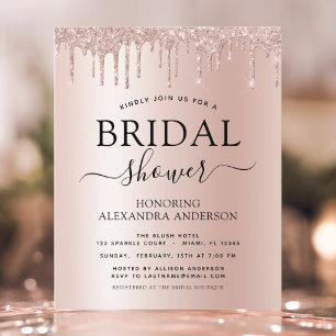 Budget Bridal Shower Blush Pink Glitter