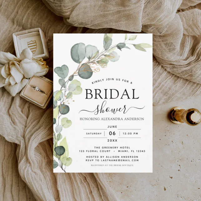 Budget Bridal Shower Botanical Eucalyptus Boho | Zazzle