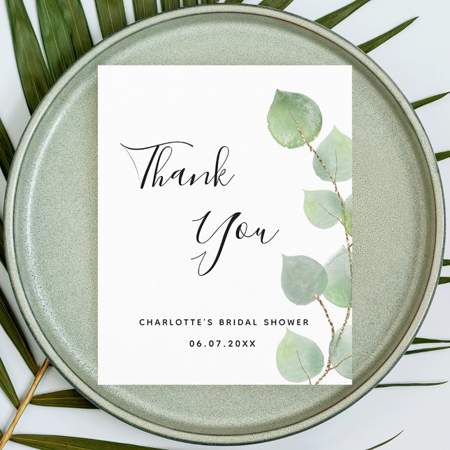 Budget Bridal Shower eucalyptus greenery thank you (Creator Uploaded)
