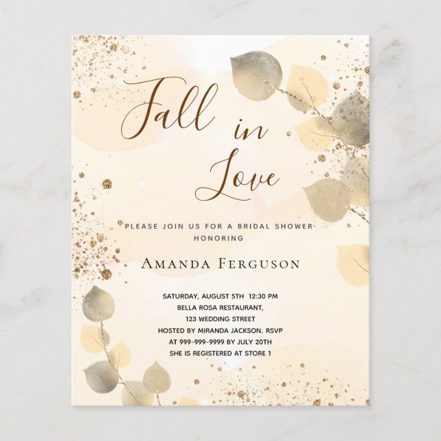 Budget Bridal Shower fall golden eucalyptus (Front)