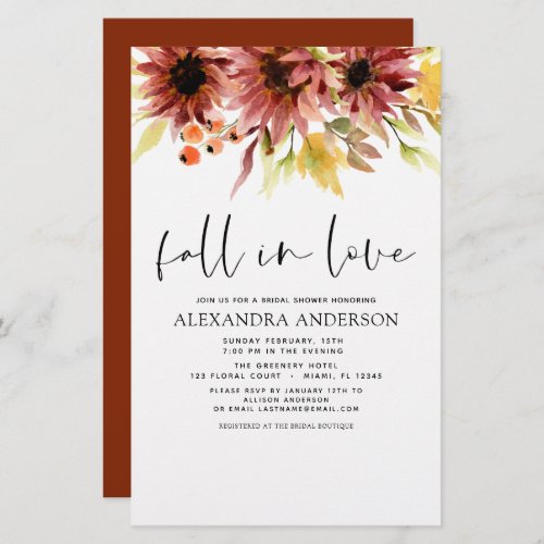 Budget Bridal Shower Fall in Love Sunflower
