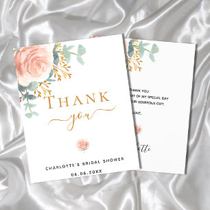 BUDGET Bridal Shower floral rose gold Thank You