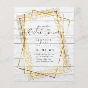 BUDGET BRIDAL SHOWER Glamor Gold Glitter look chic Flyer