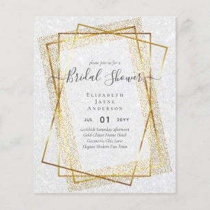 BUDGET BRIDAL SHOWER Glamor Gold Glitter look chic Flyer