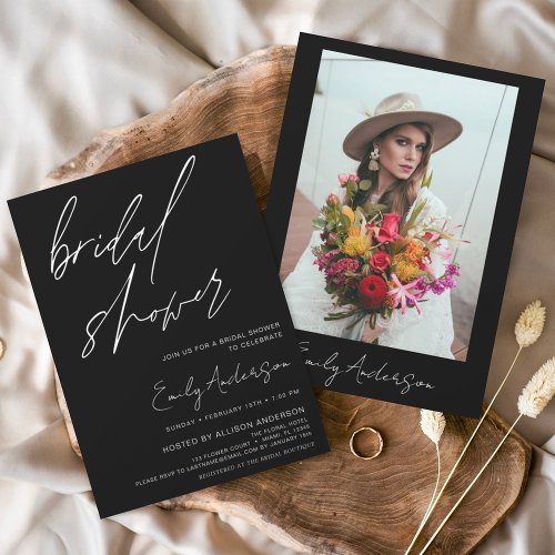 Budget Bridal Shower Handwritten Script Minimalist