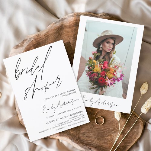 Budget Bridal Shower Handwritten Script Minimalist Flyer