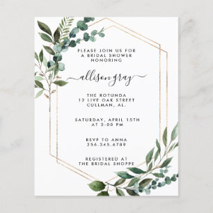 Budget Bridal Shower Invitation Flyer