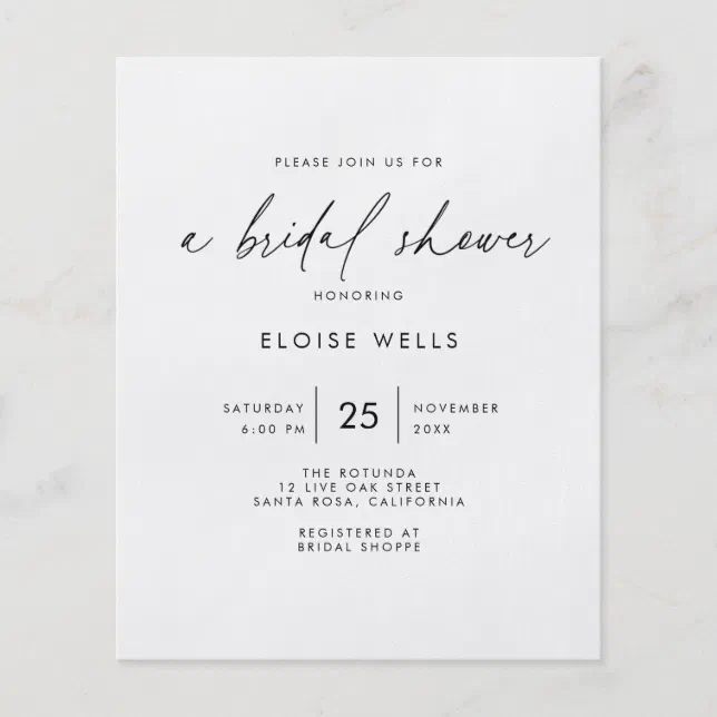 Budget Bridal Shower Invitation Flyer Zazzle