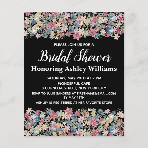 Budget Bridal Shower Invitation Modern Boho Simple