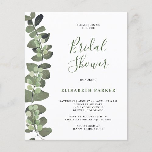 Budget bridal shower invitation paper flyer