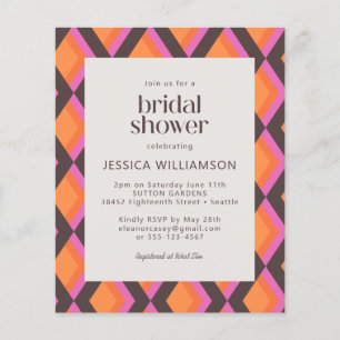 Budget Bridal Shower Invitation Retro Bright Color