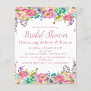 Budget Bridal Shower Invitation Spring Floral Boho