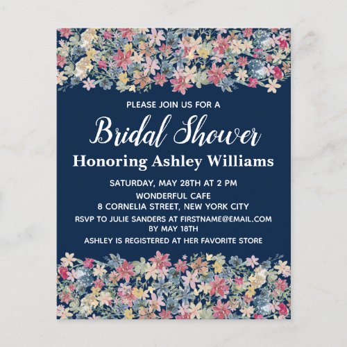 Budget Bridal Shower Invitation Spring Floral Boho