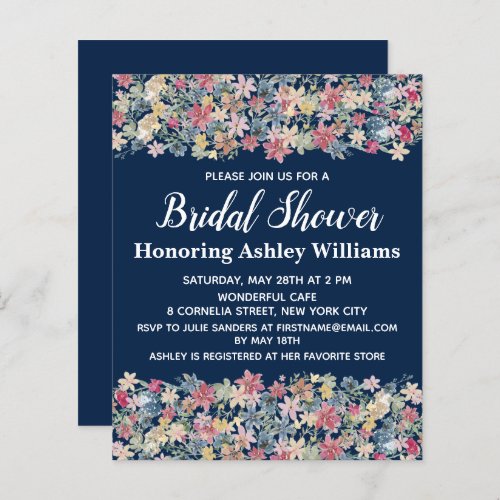 Budget Bridal Shower Invitation Spring Floral Boho