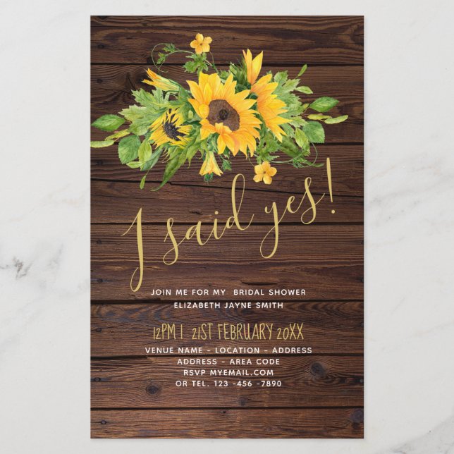 BUDGET Bridal Shower Invitations Custom Colors (Front)