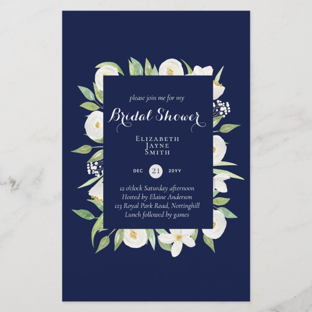 BUDGET Bridal Shower Invitations Custom Colors (Front)
