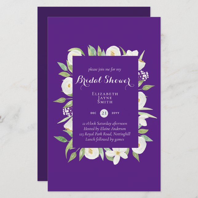 BUDGET Bridal Shower Invitations Custom Colors (Front/Back)