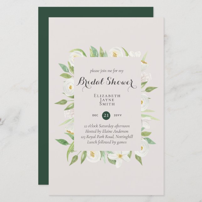 BUDGET Bridal Shower Invitations Custom Colors (Front/Back)
