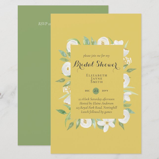 BUDGET Bridal Shower Invitations Custom Colors (Front/Back)