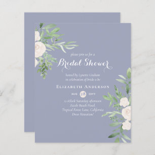BUDGET Bridal Shower Invitations Floral Leaves