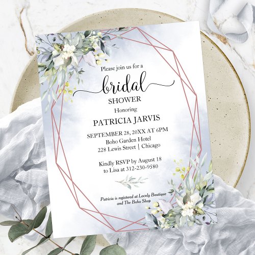 Budget Bridal Shower Invitations Greenery