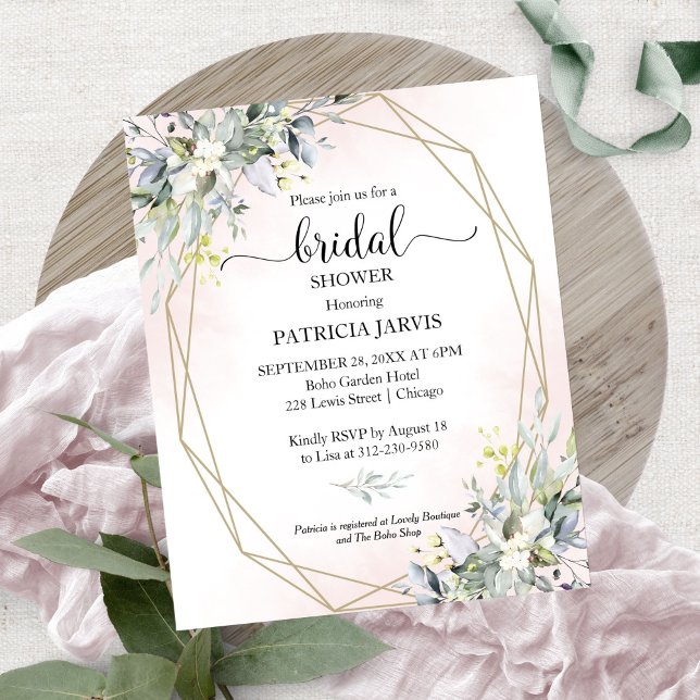 Budget Bridal Shower Invitations Greenery (Creator Uploaded)