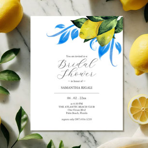 Budget Bridal Shower Invitations Watercolor Lemon Flyer