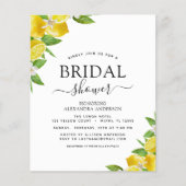 Budget Bridal Shower Lemon Citrus Invitations (Front)