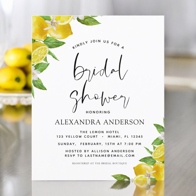 Budget Bridal Shower Lemon Citrus Invitations (Creator Uploaded)