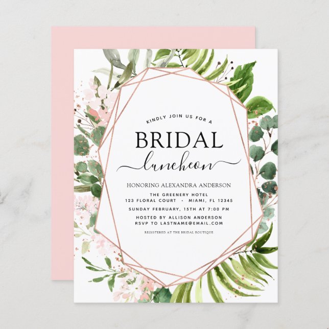 Budget Bridal Shower Luncheon Greenery Eucalyptus (Front/Back)