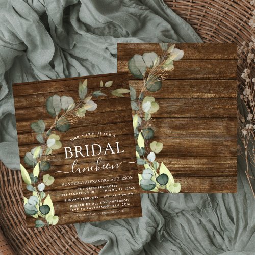 Budget Bridal Shower Luncheon Greenery Eucalyptus Flyer