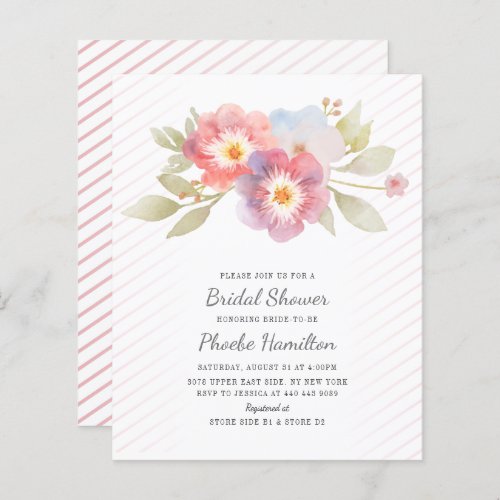 Budget Bridal Shower Modern Floral Invitation