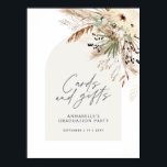 Budget bridal shower pampas cards and gifts boho p poster<br><div class="desc">Budget graduation party pampas grass and eucalyptus modern boho elegant stylish terracotta party decor cards and gifts poster design. Contemporary terracotta rust,  sage green and natural beige colorway.</div>