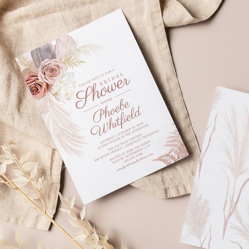 Budget Bridal Shower Pampas Grass Invitation