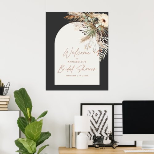 Budget bridal shower pampas grass modern elegant p poster