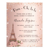Budget bridal shower Paris rose gold invitation Flyer (Front)