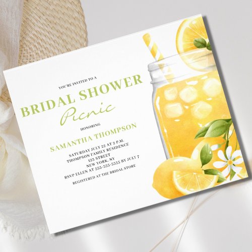 Budget Bridal Shower Picnic Lemon Invitation  Flyer