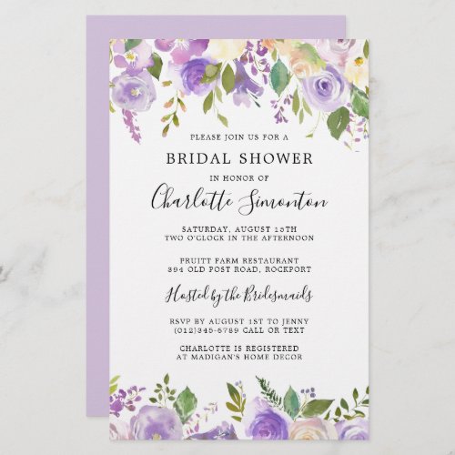 Budget Bridal Shower Purple Greenery Botanical