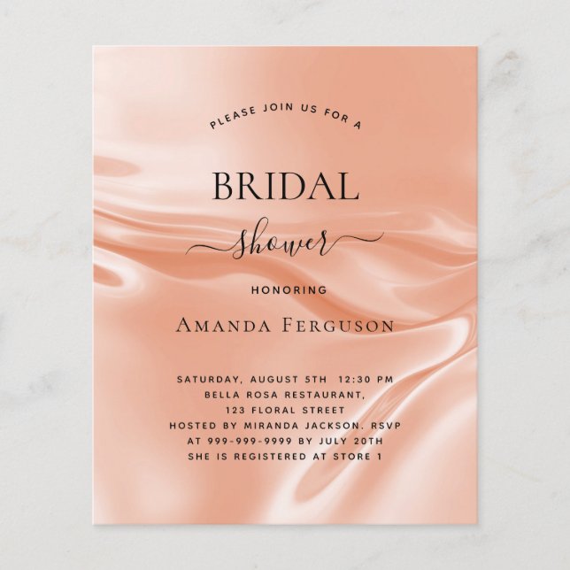 Budget bridal shower rose gold satin silk (Front)