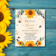 Budget Bridal Shower sunflower bees eucalyptus