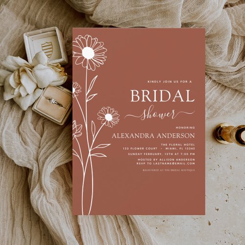 Budget Bridal Shower Terracotta Burnt Orange Flyer