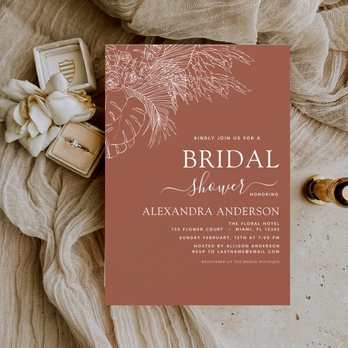 Budget Bridal Shower Terracotta Burnt Orange Flyer