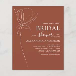 Budget Bridal Shower Terracotta Burnt Orange Flyer