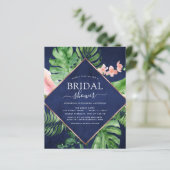 Budget Bridal Shower Tropical Palm Navy Blue (Standing Front)