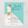 Budget Bride Gown Teal Bridal Shower Invitation