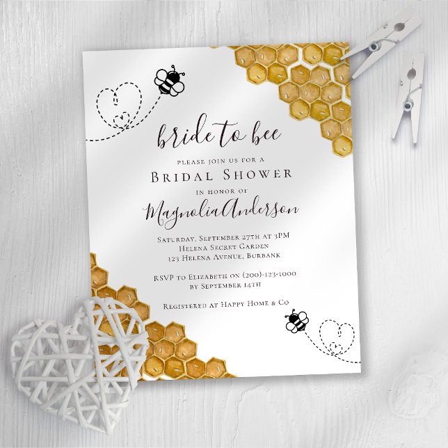 Budget Bride to Bee Bridal Shower Invitation (Creator Uploaded)