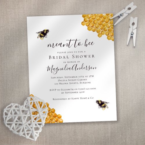 Budget Bride to Bee Bridal Shower Invitation