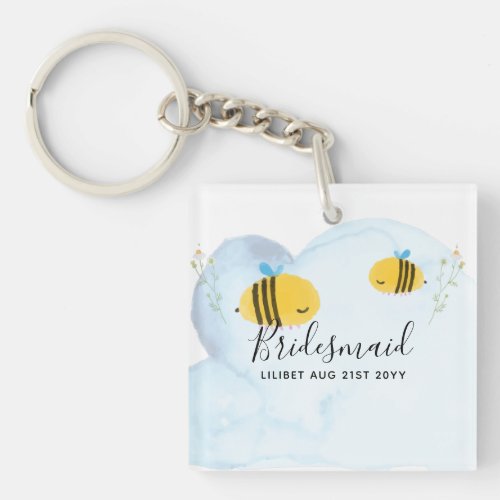 BUDGET Bridesmaid Bridal Party Gifts Bumble BEES Keychain